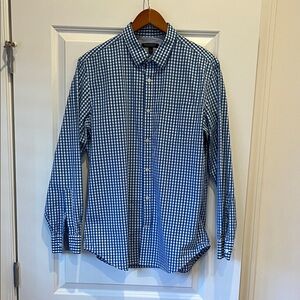 Banana Republic Navy and White Checkered Shirt